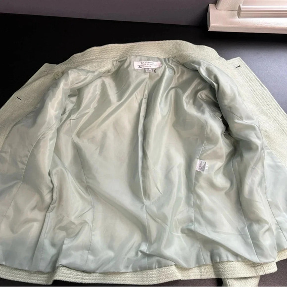 Tahari Women’s 6P Green Wool Blend Blazer Lined Pockets Career Old Money Regal - Picture 6 of 14